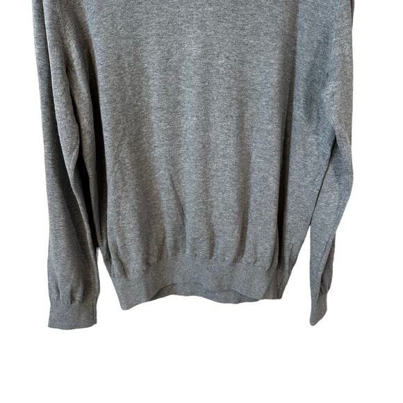 TOMMY HILFIGER Men's Cotton V-Neck Lightweight Logo Sweater Gray Large Classic - Picture 4 of 6